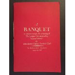 66/67 Manchester United Championship Dinner Menu: A Banquet to Commemorate Winning Of The League