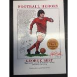 George Best Signed Football Print: Philip Neill Limited Edition A4 print. Football Heroes. George