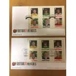 George Best First Day Covers: Football Heroes stamps. George Best stamp on each cover. (2)