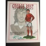 George Best Signed Football Print: Philip Neill Limited Edition A4 print. Football Heroes. George