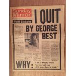 George Best I Quit Sunday Mirror Newspaper: Complete Newspaper dated 21 5 1972 with the front page