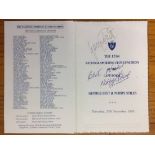 Best + Stiles Signed Dinner Menu National Sporting Club Luncheon featuring George Best and Nobby