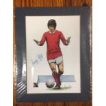 George Best Signed Football Print: 1998 Studio X A Piece of History Wizards of the Wing. Mounted