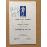 1968 George Best Signed Dinner Menu: Football Writers Association Annual Dinner Footballer of the