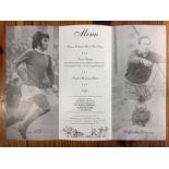 George Best + Wilf McGuinness Signed Menu: Christmas Sporting Luncheon Menu neatly signed on their