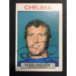 Peter Osgood Signed Football Card: 1971 A+BC personally signed by Peter Osgood of Chelsea.