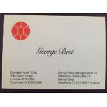 George Best Signed Business Card: Hand signed to rear by George Best. Business card is for Blondes