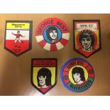 George Best BAB Shield Stickers: Hard to find colourful stickers. (5)