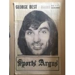 1980 George Best Related Newspaper: Sports Argus the Scotland Newpaper. Giant newspaper picture