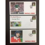 George Best Football Heroes First Day Covers: All have a George Best stamp on them. Produced in