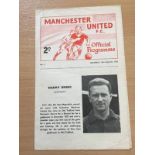 63/64 Manchester United Reserves v Sheffield Wednesday Reserves Football Programme Dated 24th August