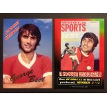 George Best Jim Hossack Football Postcard: Soccer Heroes. Silver foil picture shows front and back