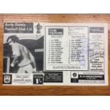 69/70 Derby County v Manchester United Signed Football Programme: Fully signed by the Man Utd team