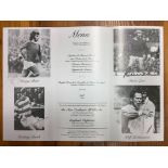 Manchester United Signed Football Menu: A Sporting Luncheon Menu with George Best, Rodney Marsh,