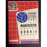 1968 Gornik Zagreb v Manchester United Football Programme: European Cup Quarter Final dated 13 3