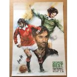 George Best Signed Testimonial Poster: Match played at Windsor Park Belfast on 8th August 1988.