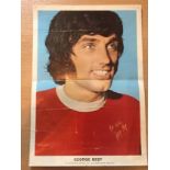 1970 Coffer Poster Of George Best: Very large head and shoulders image measuring 2.5 Ft x 2 Ft.