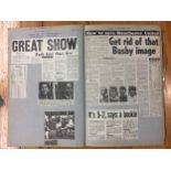 1972/73 Manchester United Football Scrapbook: Contains original newspaper match reports and