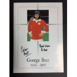 George Best Signed Funeral Order Of Service: Personally signed on the front cover by his father