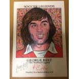 George Best Signed Football Print: Philip Neill Limited Edition A4 print. Soccer Legends. George