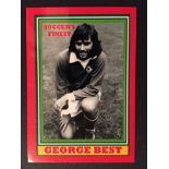 George Best Jim Hossack Trade Card: Footballs Finest Series. Red border number 1 of only 12 produced