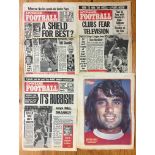 1971/72 George Best Inside Football Newspapers: Four newspapers all featuring George Best. (4)