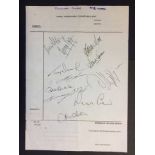 71/72 Manchester United Football Autographs: Signed by 11 players inluding George Best. Signed