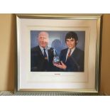 George Best Signed Framed Print: George Best receives his Football Writers Association Player of the