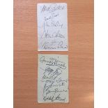 1968/69 Manchester United Autograph Book: Two pages signed by 14 Manchester United players including