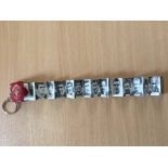 1968/69 Coffer Manchester United Keyring: Fold out players pictures.