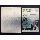 1972 Northern Ireland v Spain Football Memorabilia: UEFA European Championship Group 4 played at