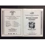 George Best Signed Boxing Menu: Dinner menu for the Yorkshire Executive Sporting Club. Guest of