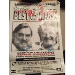 George Best + Rodney Marsh Signed Poster: Advertising Legends of Soccer at Llandudno. Original giant