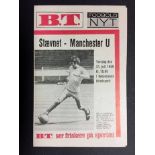 69/70 Staevnet v Manchester United Football Programme: Friendly match dated 31 7 1969.