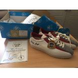 Ben Sherman George Best Signed Trainers: White in original box with canvas bag, certicate and tag.