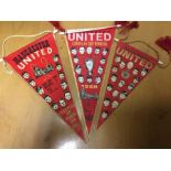 Manchester United European Cup Winners 1968 Football Pennants: All different with players