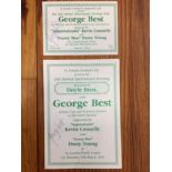 George Best Signed Menu + Ticket: St Josephs Football Club Sportsmans Evening with George Best.