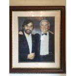 Best + Busby Signed Framed Print: Beckett Studio Manchester produced Top Table George Best and