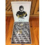 Ben Sherman George Best Limited Edition Boxed Shirt: Black and grey portrait. Unused in original box