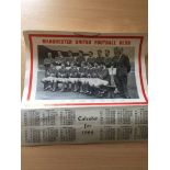 1966 Official Manchester United Signed Calendar: Team photograph is fully signed by team including
