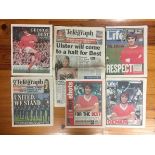 2005 Newspapers Relating To George Bests Death + Funeral: All different newspapers. Lot 7. (6)