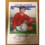 George Best Signed Football Print: Philip Neill Limited Edition A4 print. Soccer Legends. George