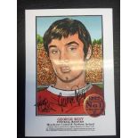 George Best Manchester United Signed Football Print: Philip Neill Limited Edition A3 print. Football