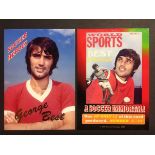 George Best Jim Hossack Football Postcard: Soccer Heroes. Gold foil picture shows front and back