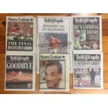 2005 Newspapers Relating To George Bests Death + Funeral: All different newspapers. Lot 1. (6)
