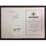 George Best Signed Football Legends Menu: Broadstone Leisure Centre Footballing Legends Menu. Signed