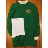1972 George Best Match Worn Northern Ireland Football Shirt: Signed and presented by George Best