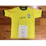 Pele Brazil Signed Replica Shirt: Personally signed Edson Pele. Comes with a Certificate of