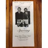 Signed Sporting Luncheon Menu: With George Best, Rodney Marsh and Wilf McGuinness. Signed by all 3
