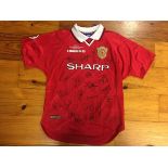 1999 Manchester United Champions League Fully Signed Football Shirt: Personally signed by Alex